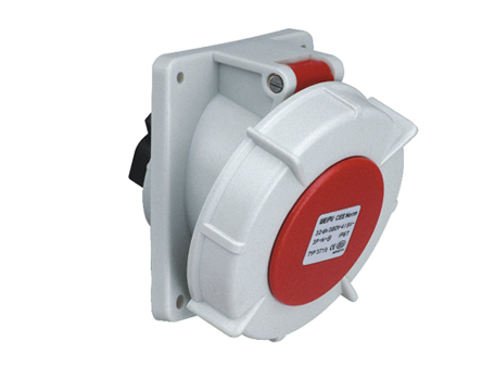 CEE 16A/32A IP67 Panel Mounted Socket 20℃ angled. Flange-85mm× 85mm