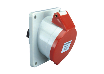 CEE 16A/32A IP44 Panel Mounted Socket 20℃ angled. Flange- 85mm× 85mm